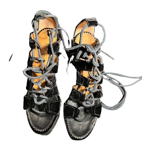 YSL Tom Ford Gladiators Heels Velvet Iconic Lace - Picture 6 of 15